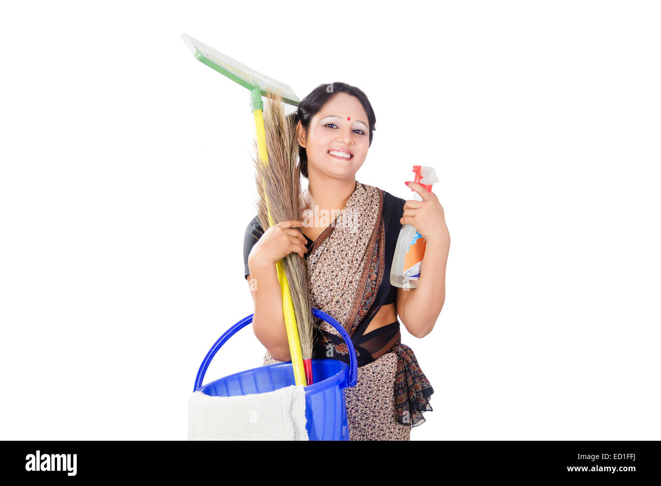 Indian Housewife Lady House Cleaning Stock Photo 76866150 Alamy