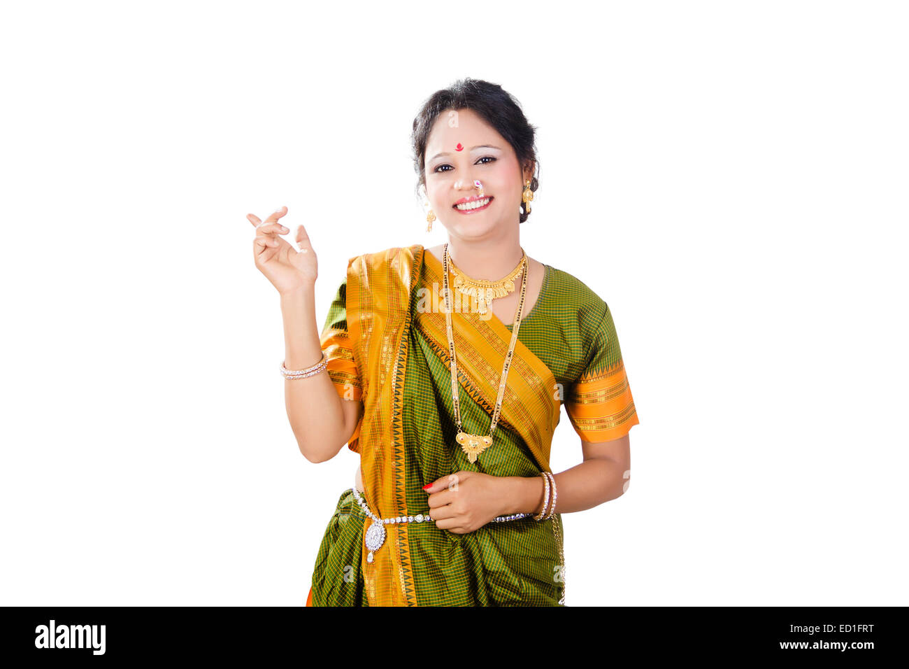 1 South  indian Lady Gesturing Stock Photo