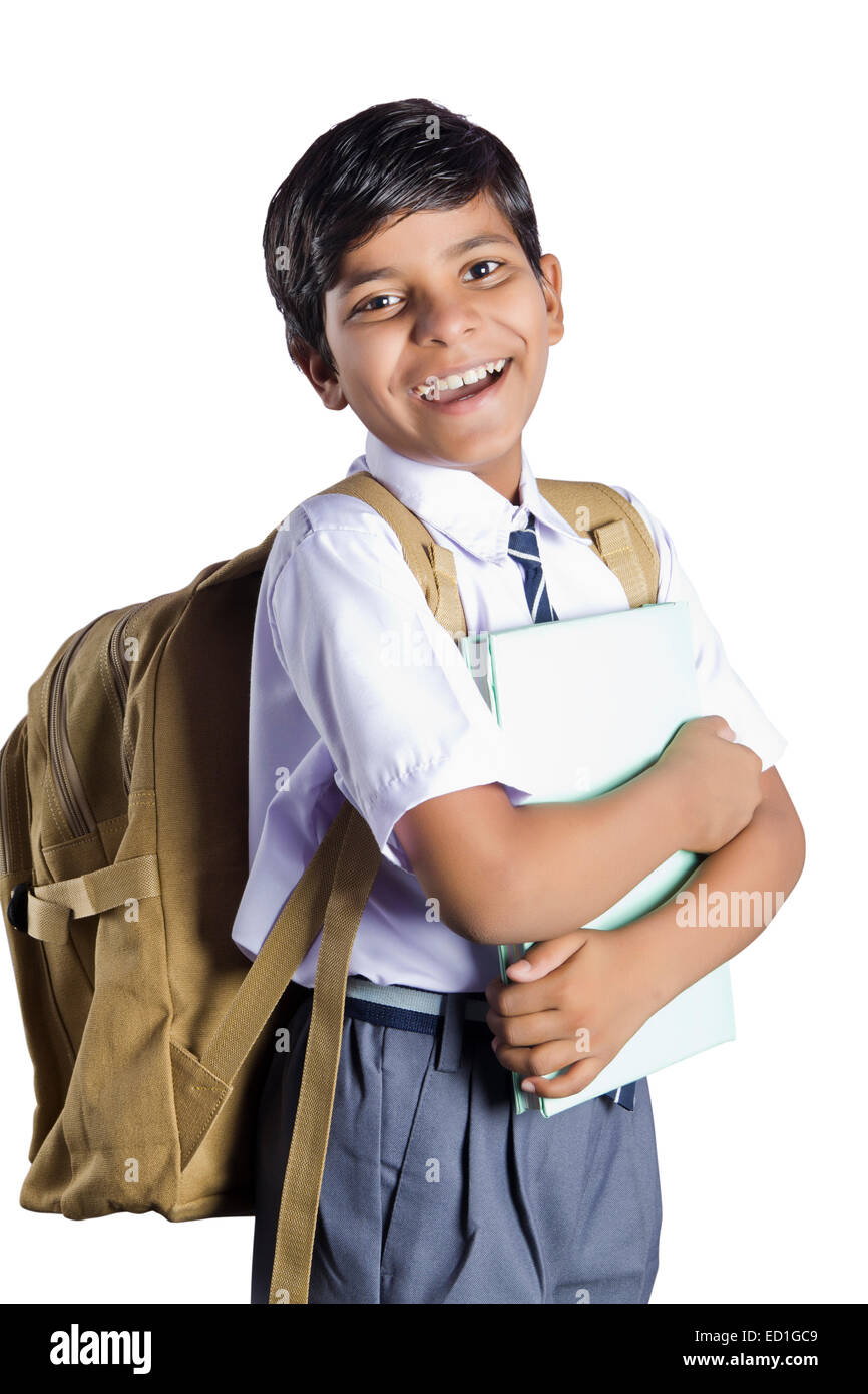 1 indian child school student Stock Photo