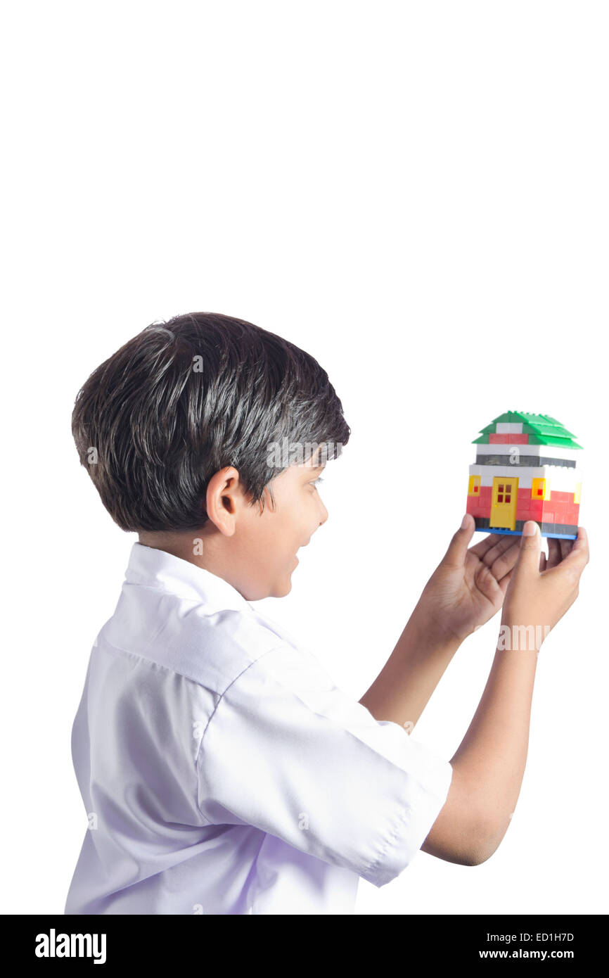 1 indian child school student Dream House Stock Photo