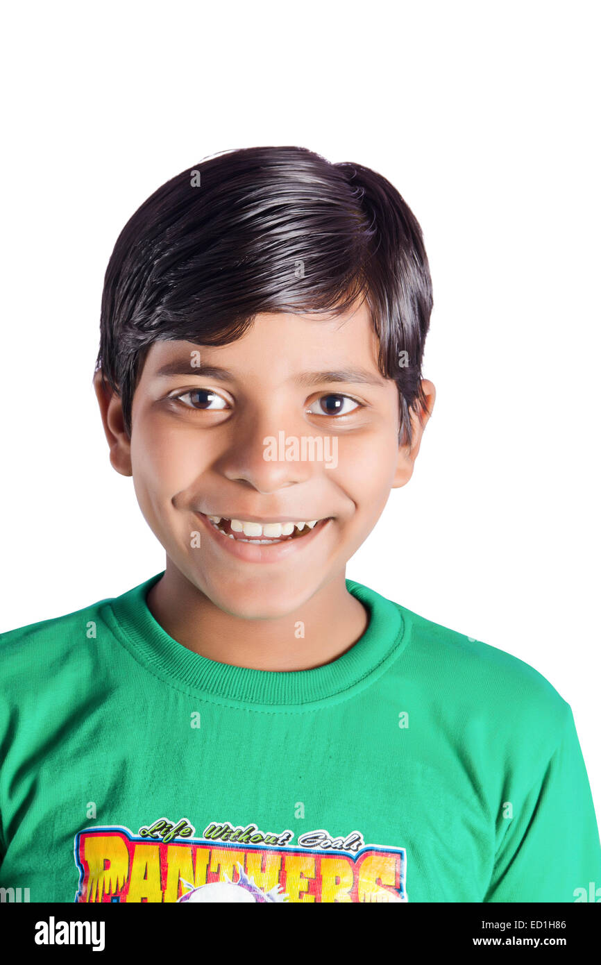 1 indian child boy fun Stock Photo