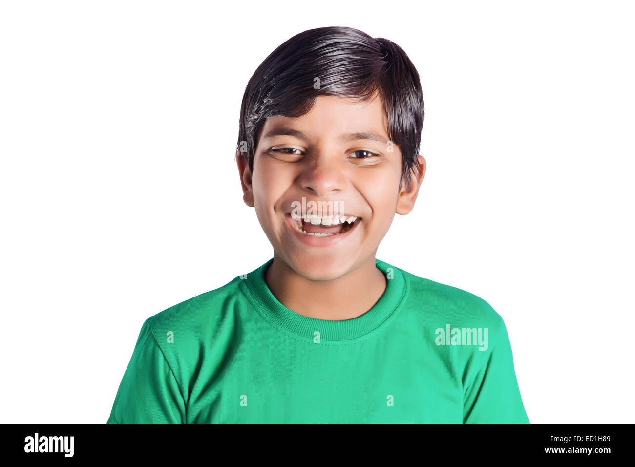 1 indian child boy fun Stock Photo
