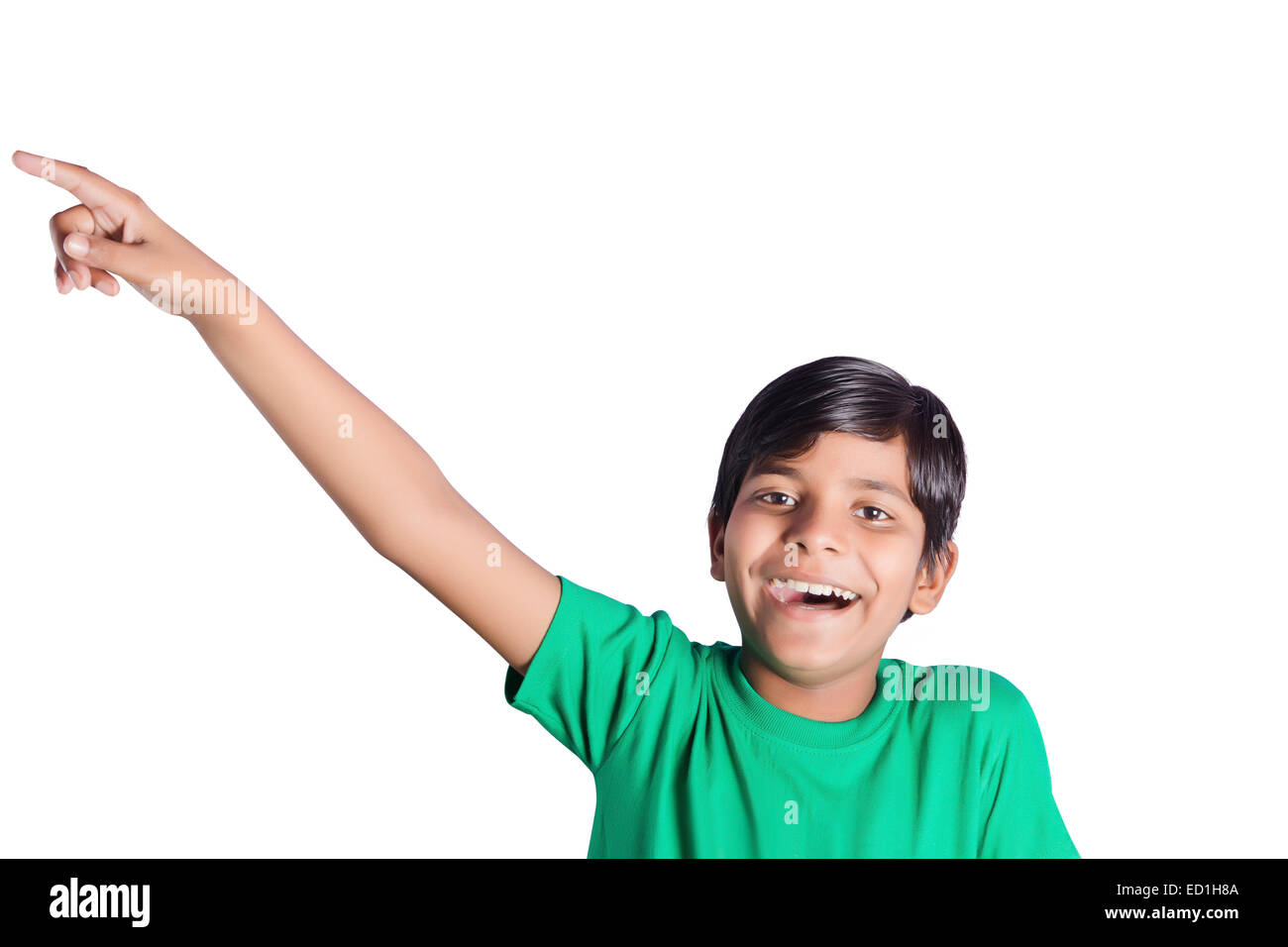 1 indian child boy showing  fun Stock Photo