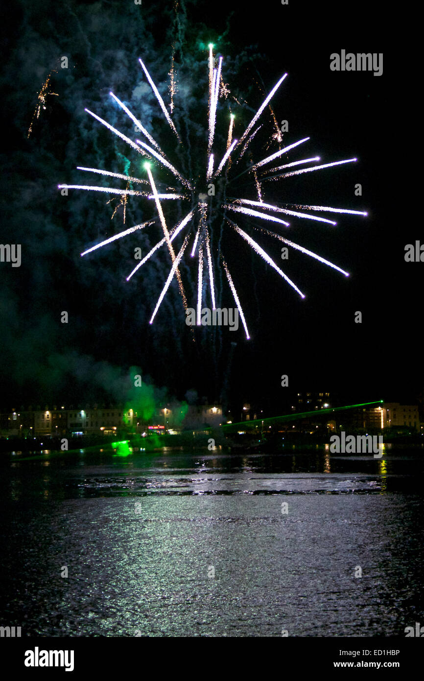 Fireworks display Guy Fawkes night Weymouth Dorset England Stock Photo