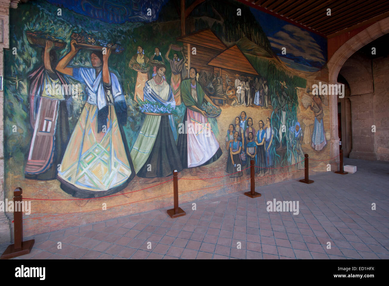 Mural, Palacio de Gobierno, Morelia, Michoacan, Mexico Stock Photo