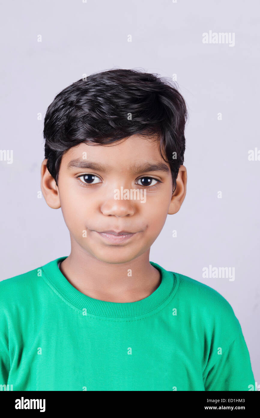 1 indian child boy Stock Photo