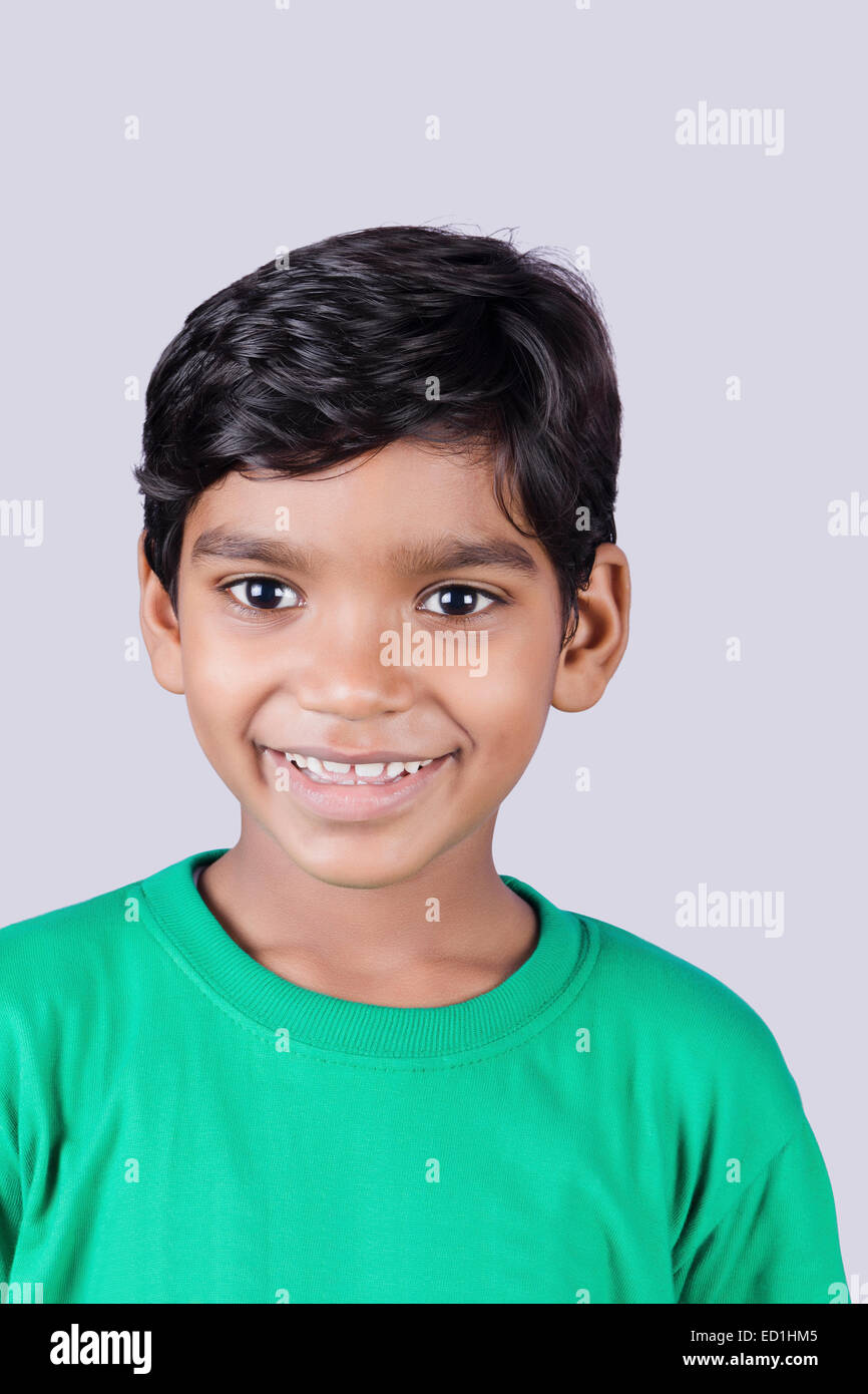 1 indian child boy Stock Photo