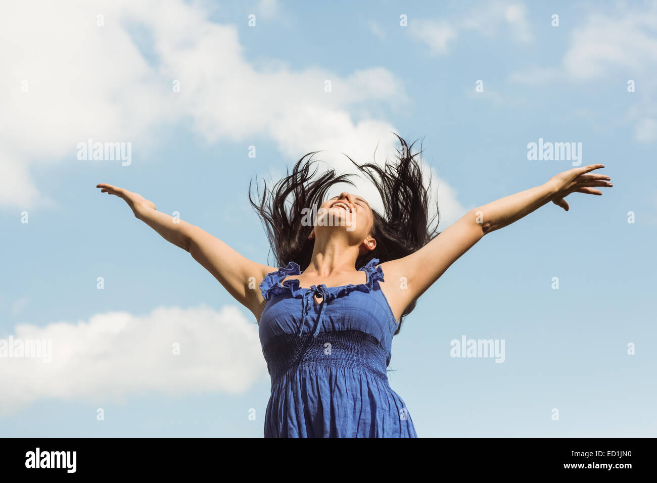 Blue and green dress hi-res stock photography and images - Alamy