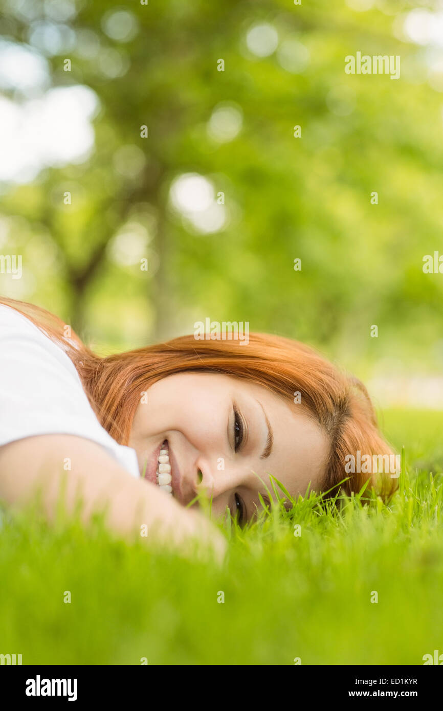 Portrait happy calm young redhead hi-res stock photography and images ...