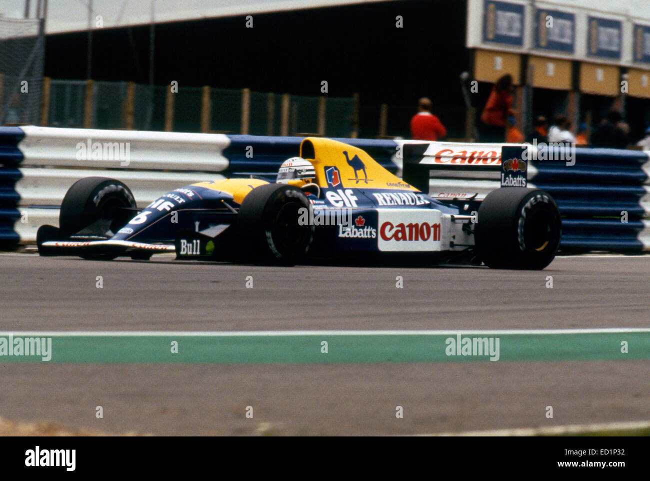 Williams Renault FW14B 1992 British Grand Prix,Ricardo Patrese. Stock Photo