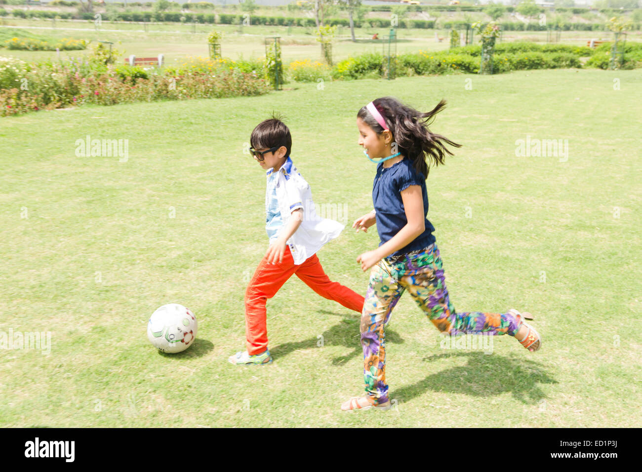 Indian Kids Playing Football High Resolution Stock Photography And Images Alamy