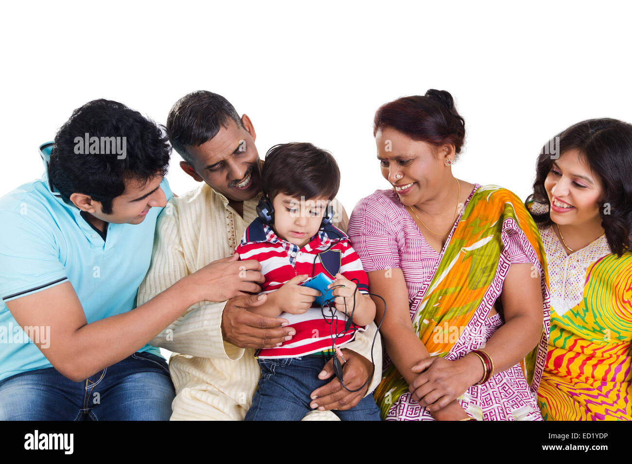 indian Joint Family group enjoy Stock Photo Alamy