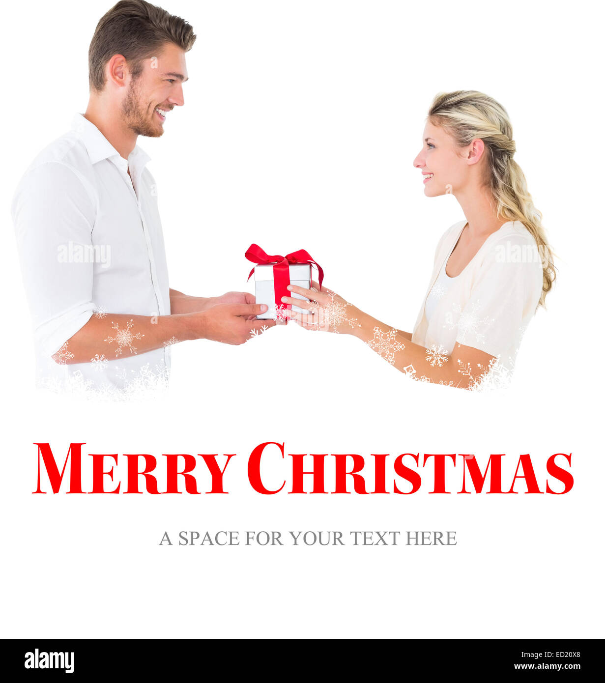 Composite image of attractive young couple holding a gift Stock Photo ...