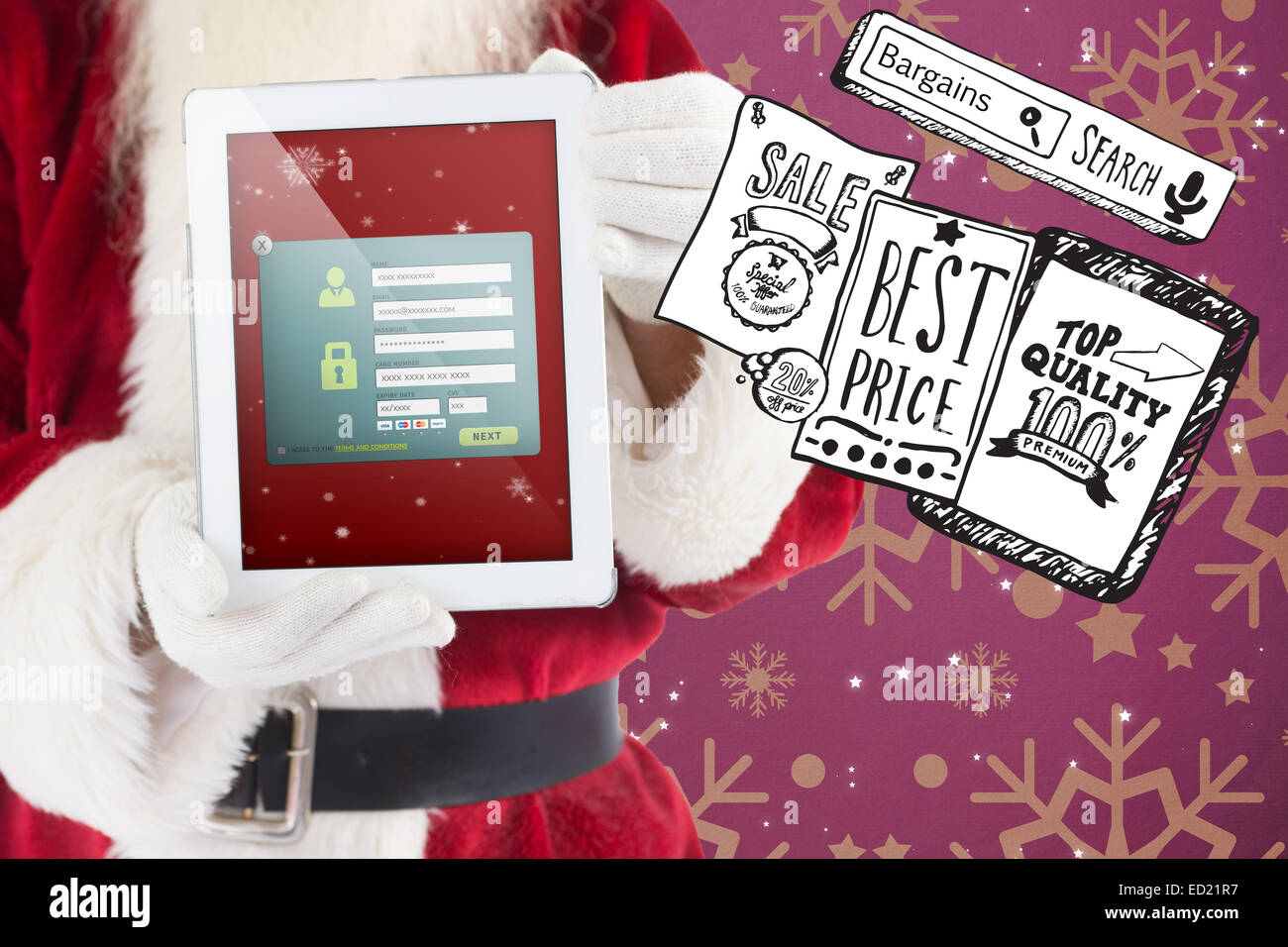 Composite image of santa claus showing tablet pc Stock Photo - Alamy