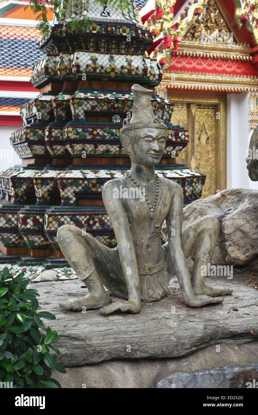 Thai Yoga massage Statue at Wat Pho, Buddhist temple in Phra Nakhon district, Bangkok, Thailand. Southeast Asia Stock Photo