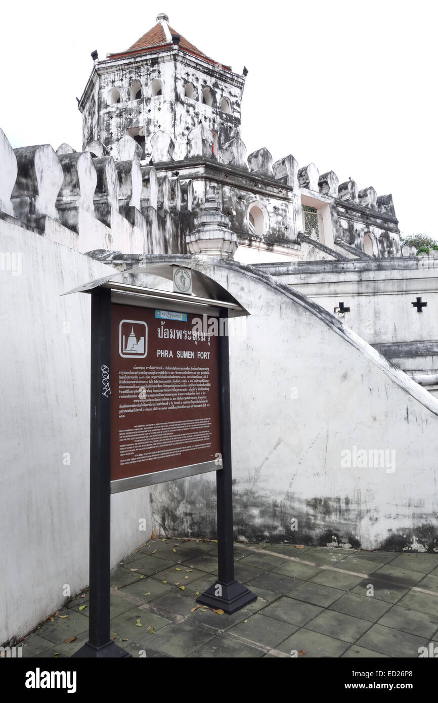 Phra Sumen, Fort, 18th Century, Phra Nakhon District, Bangkok, Thailand, Southeast Asia. Stock Photo