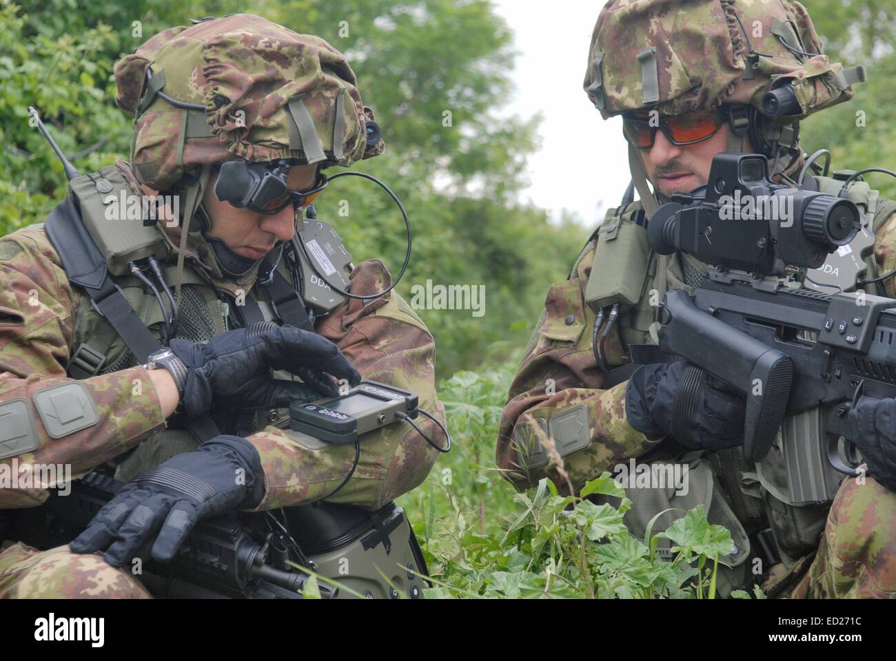 Ialian Army, the future soldier with new technological equipment Stock Photo