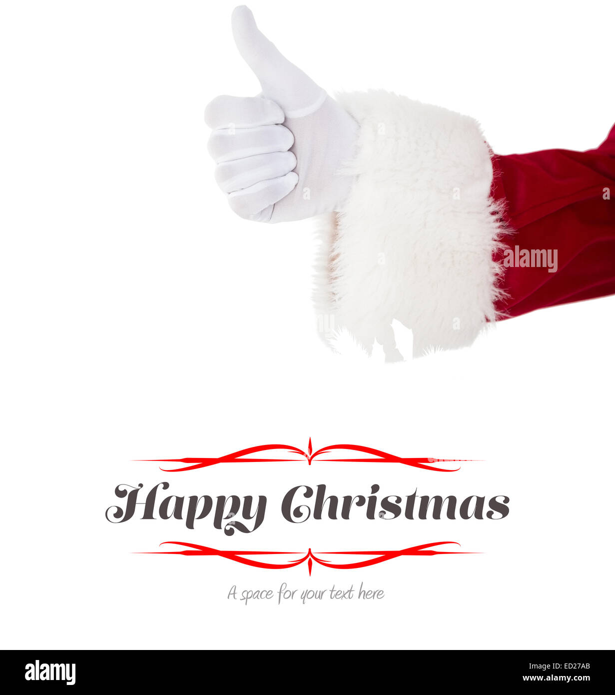 Composite image of positive santa claus with thumbs up Stock Photo - Alamy