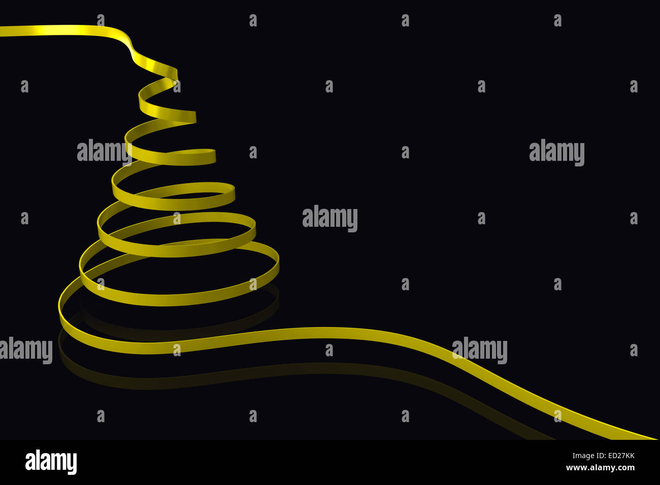 Composite image of yellow christmas tree ribbon Stock Photo Alamy