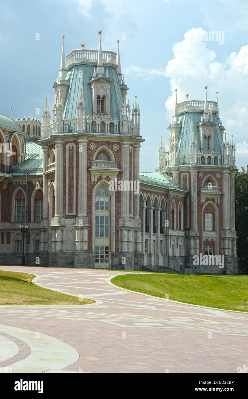 The Tsaritsyno The Grand Palace The Angular Tower Heat Stock Photo