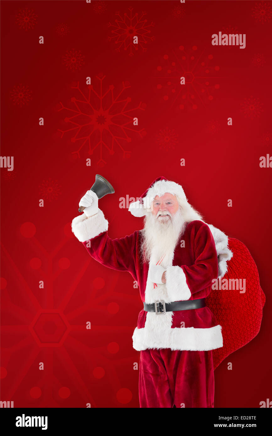 Composite image of santa claus ringing bell Stock Photo - Alamy