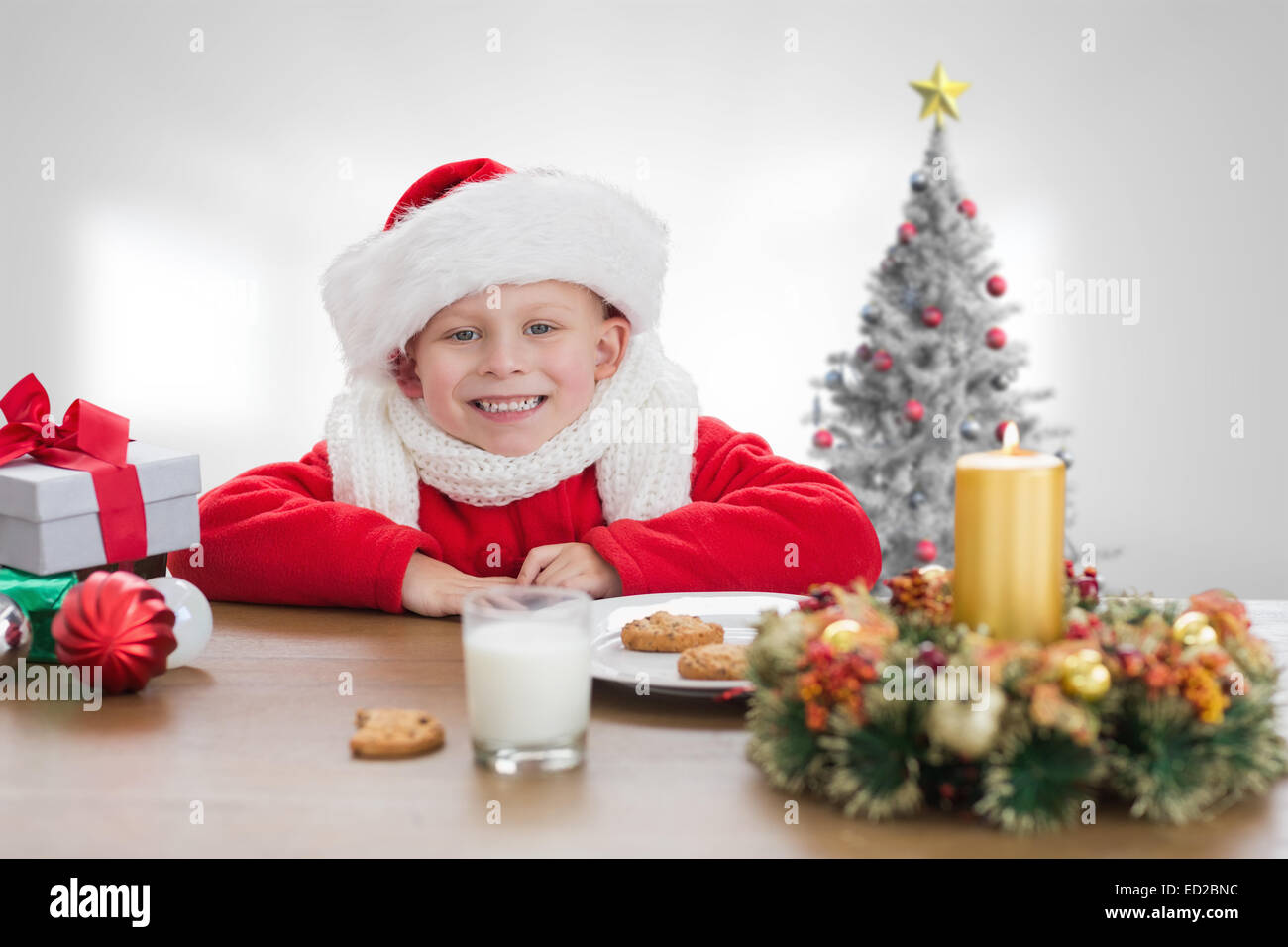 Composite image of cute boy smiling Stock Photo - Alamy
