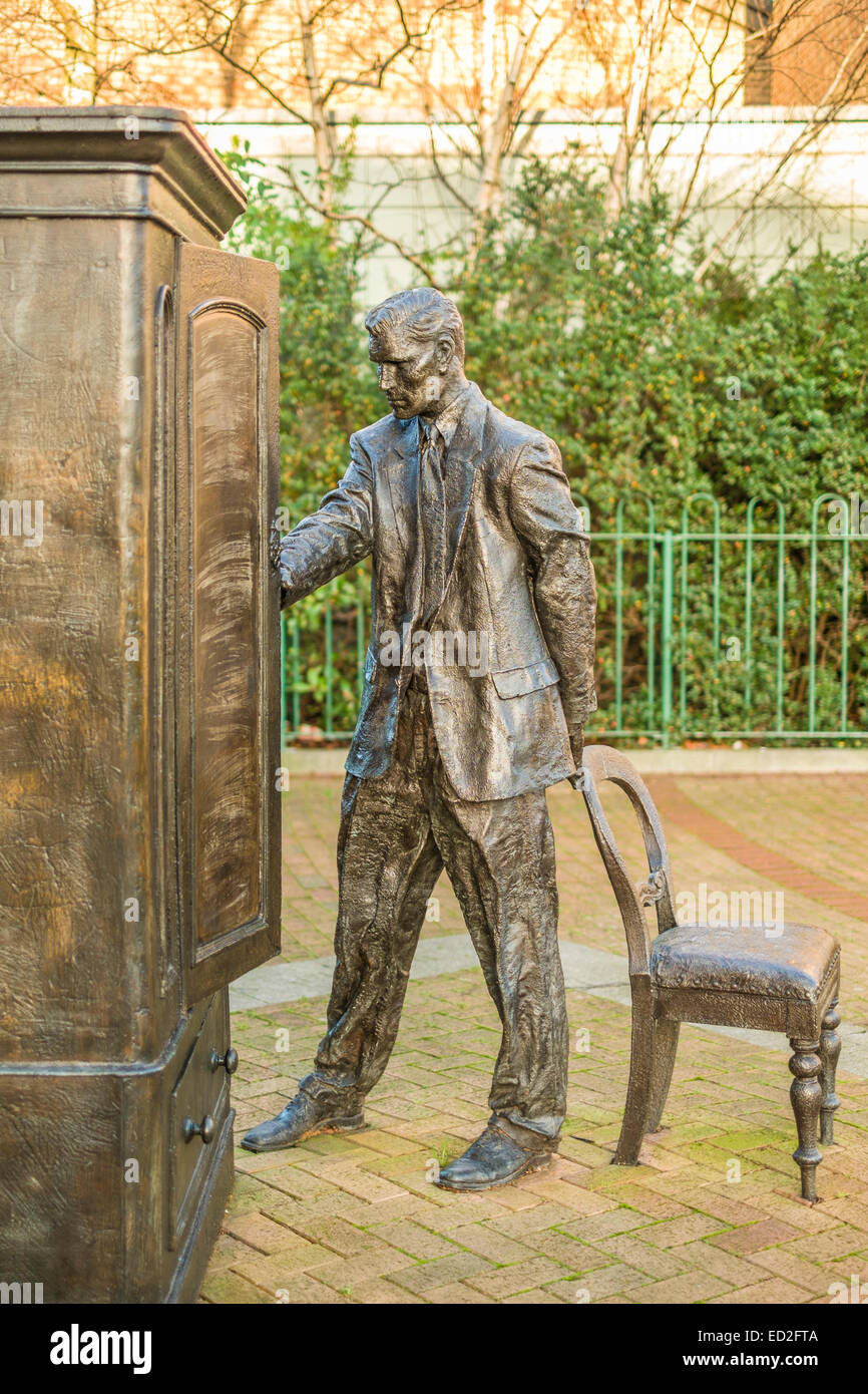 C S Lewis sculpture at Holywood Arches in east Belfast, Northern
