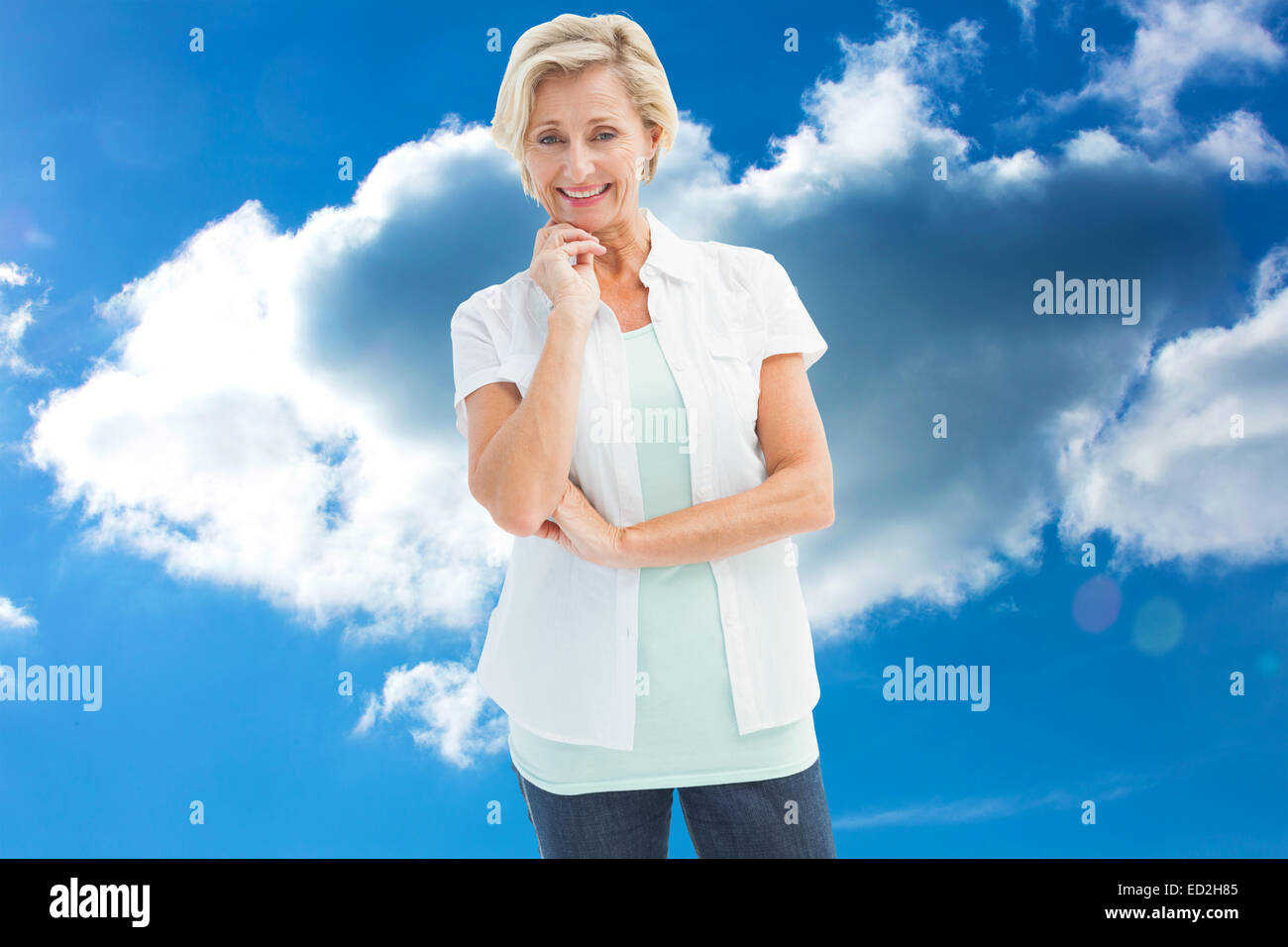 Portrait mature woman smiling sun hi-res stock photography and images ...