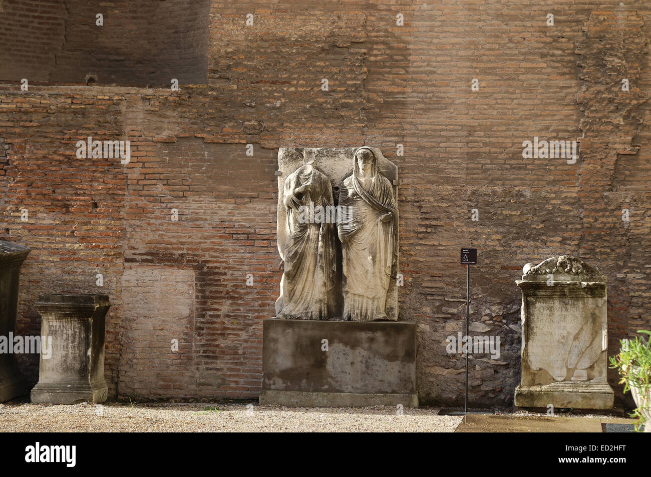 Italy. Rome. Baths of Diocletian. Rome. Ruins. Exterior. Courtyard. Stock Photo