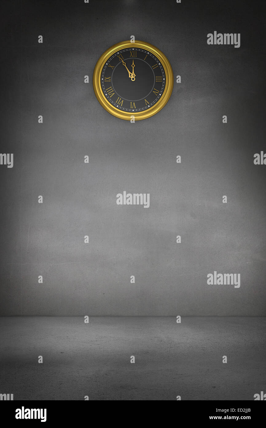 Composite image of clock counting down to midnight stock photo alamy