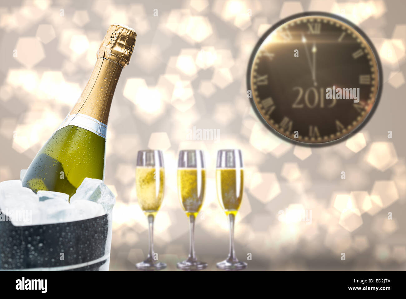Composite image of clock counting down to midnight stock photo alamy