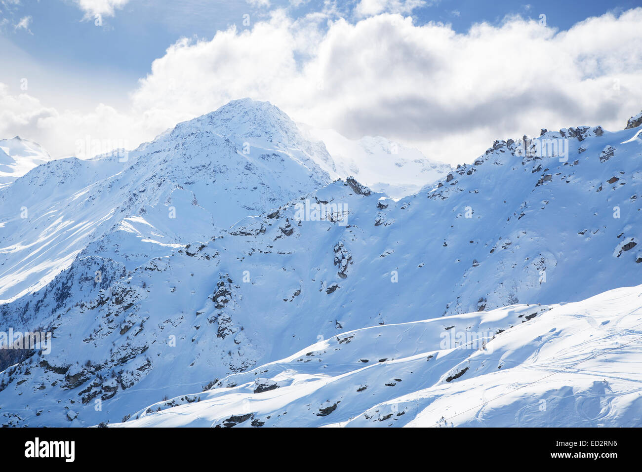 Mountain landscape with clouds Stock Photo - Alamy