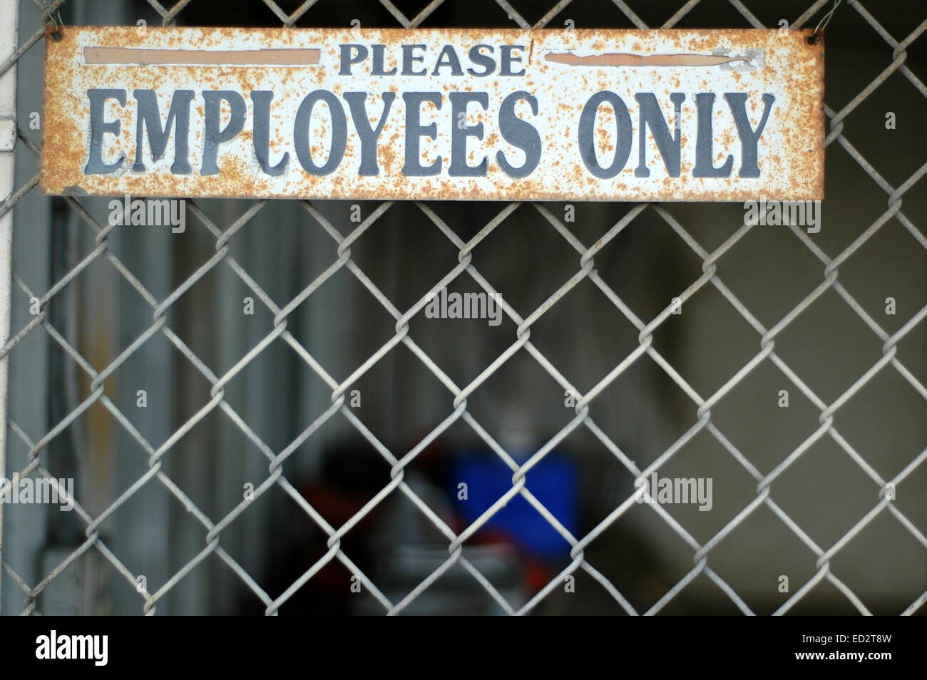 Employees Only Sign Stock Photo