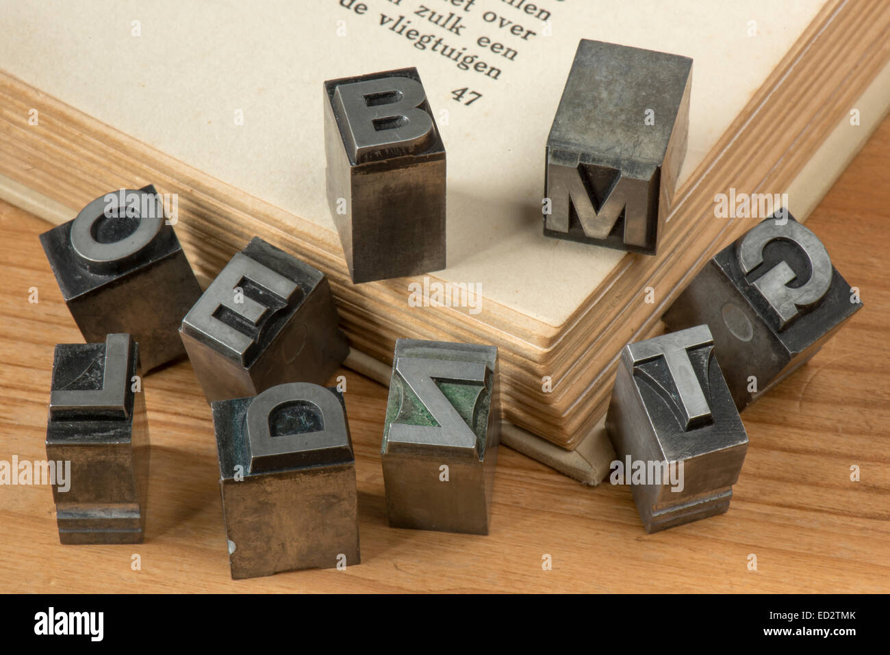 Old lead ink printing type from a book company Stock Photo Alamy