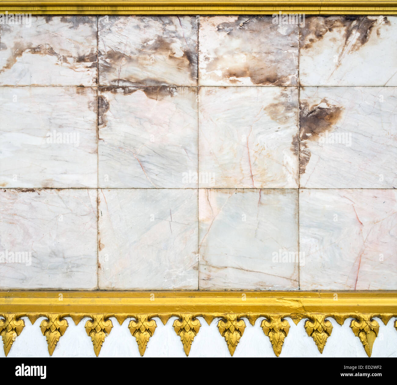 White marble board of the Thai temple Stock Photo - Alamy