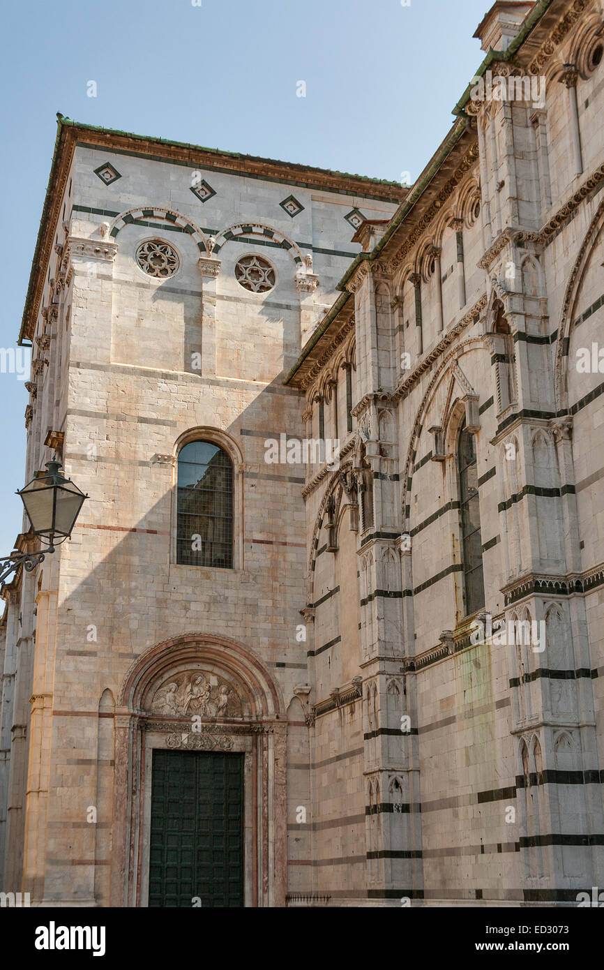 Cathedral of San Martino in Lucca, Tuscany, Italy. Side wall fragment. Stock Photo