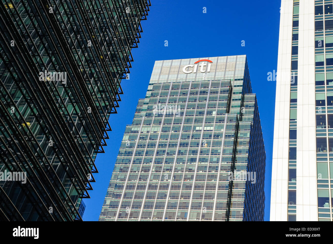 Citibank, Citigroup building in Canary Wharf, 25 Canada Square, London England United Kingdom UK Stock Photo