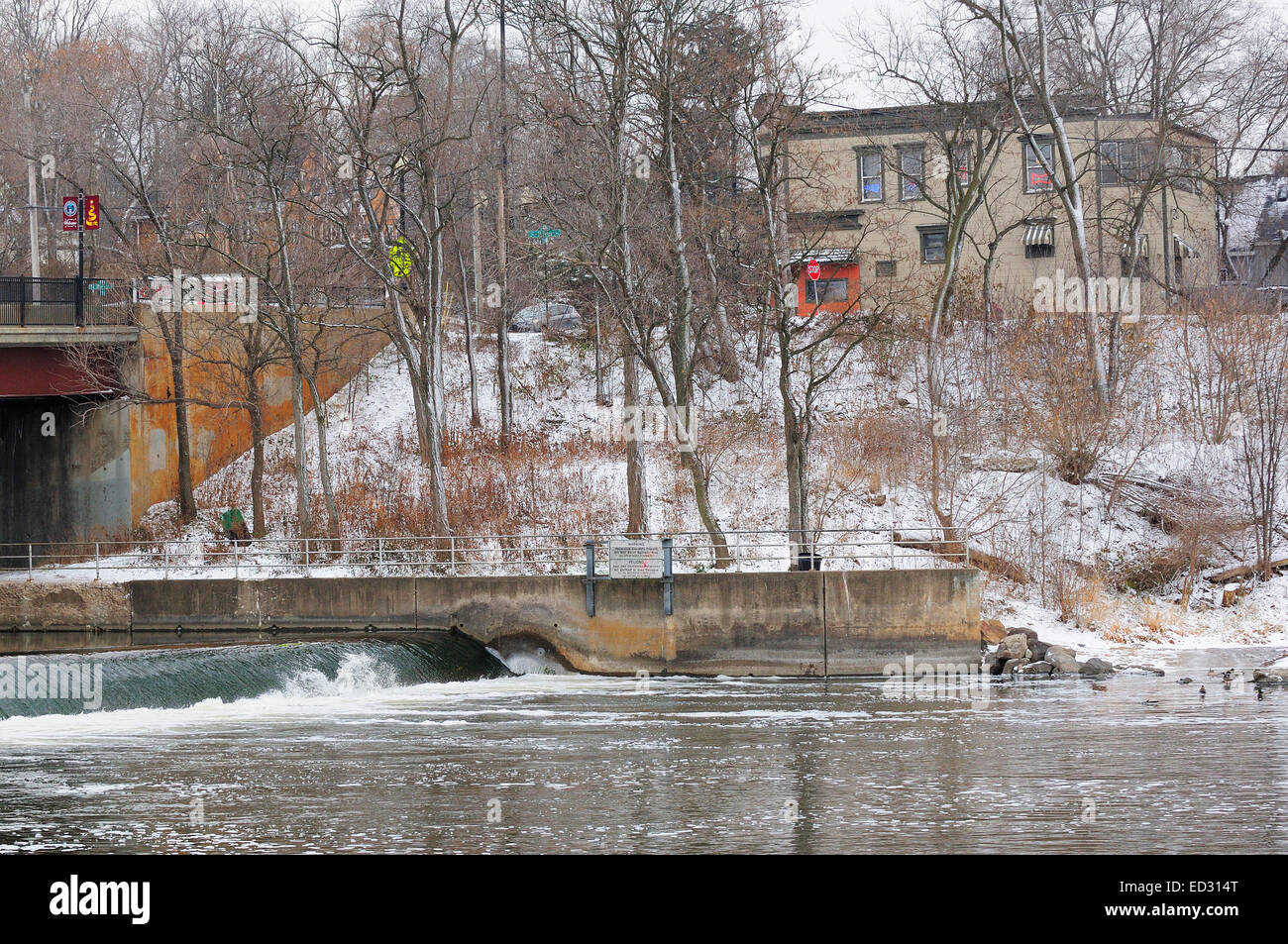 River dam on Fox River, Algonquin, Illinois, USA Stock Photo Alamy