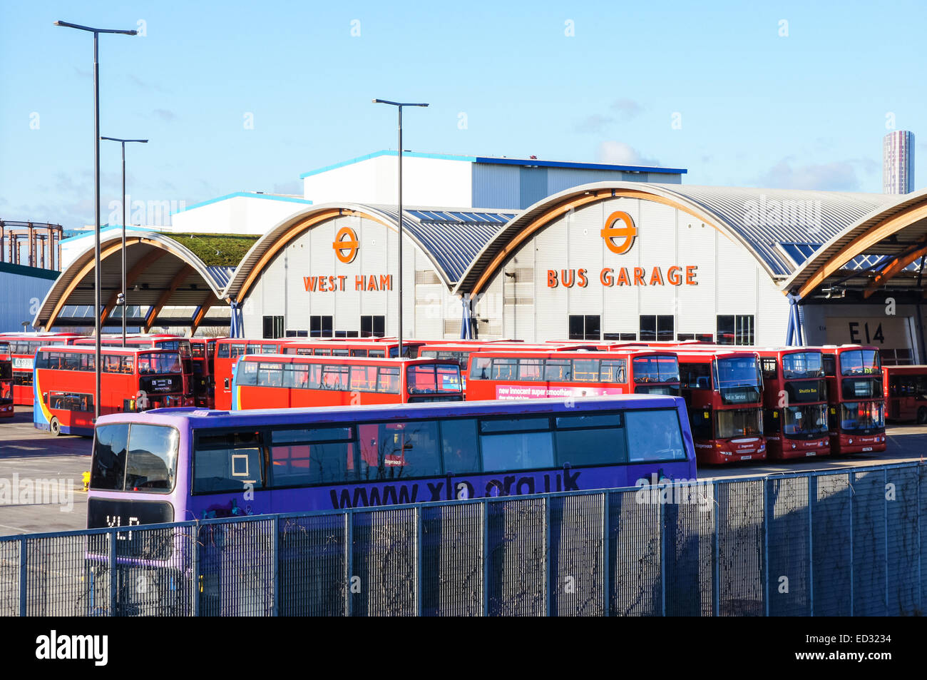 West Ham Bus Garage in East London England United Kingdom UK Stock Photo