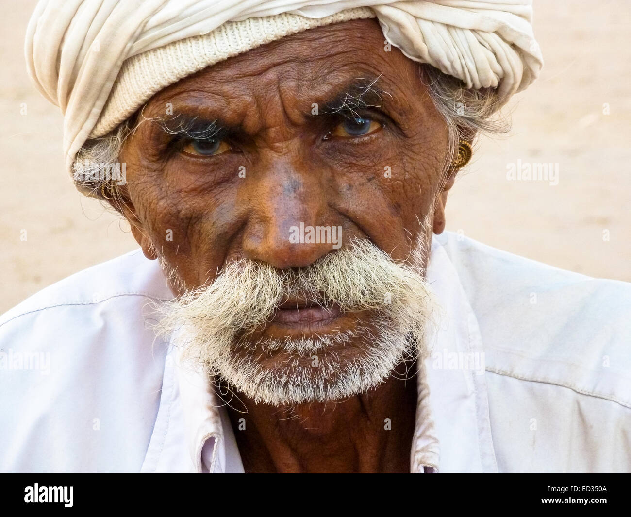 portrait of old man from gujarat india Stock Photo