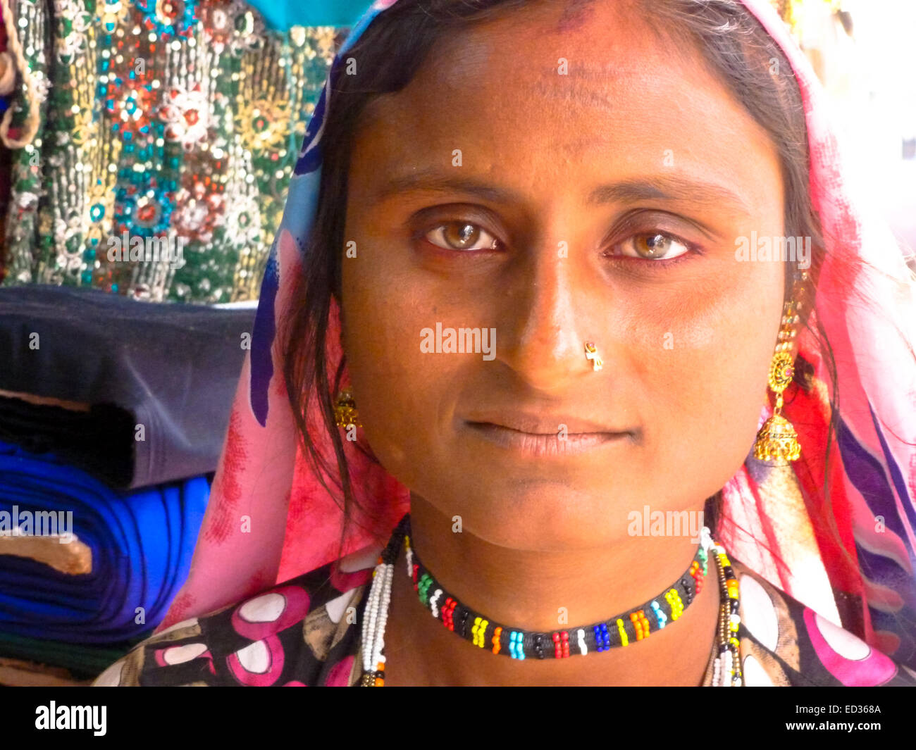 portrait of etnic woman in gujarat india Stock Photo