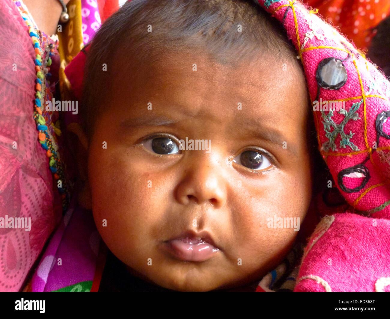 portrait of baby in bhuij india Stock Photo