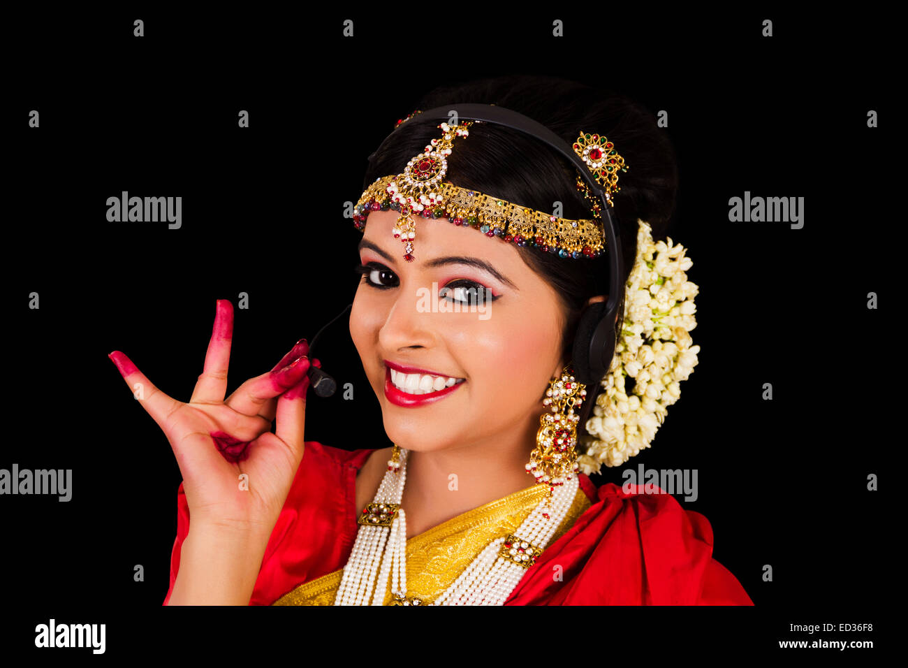 1 indian South Indian lady South indian Call Center Stock Photo - Alamy