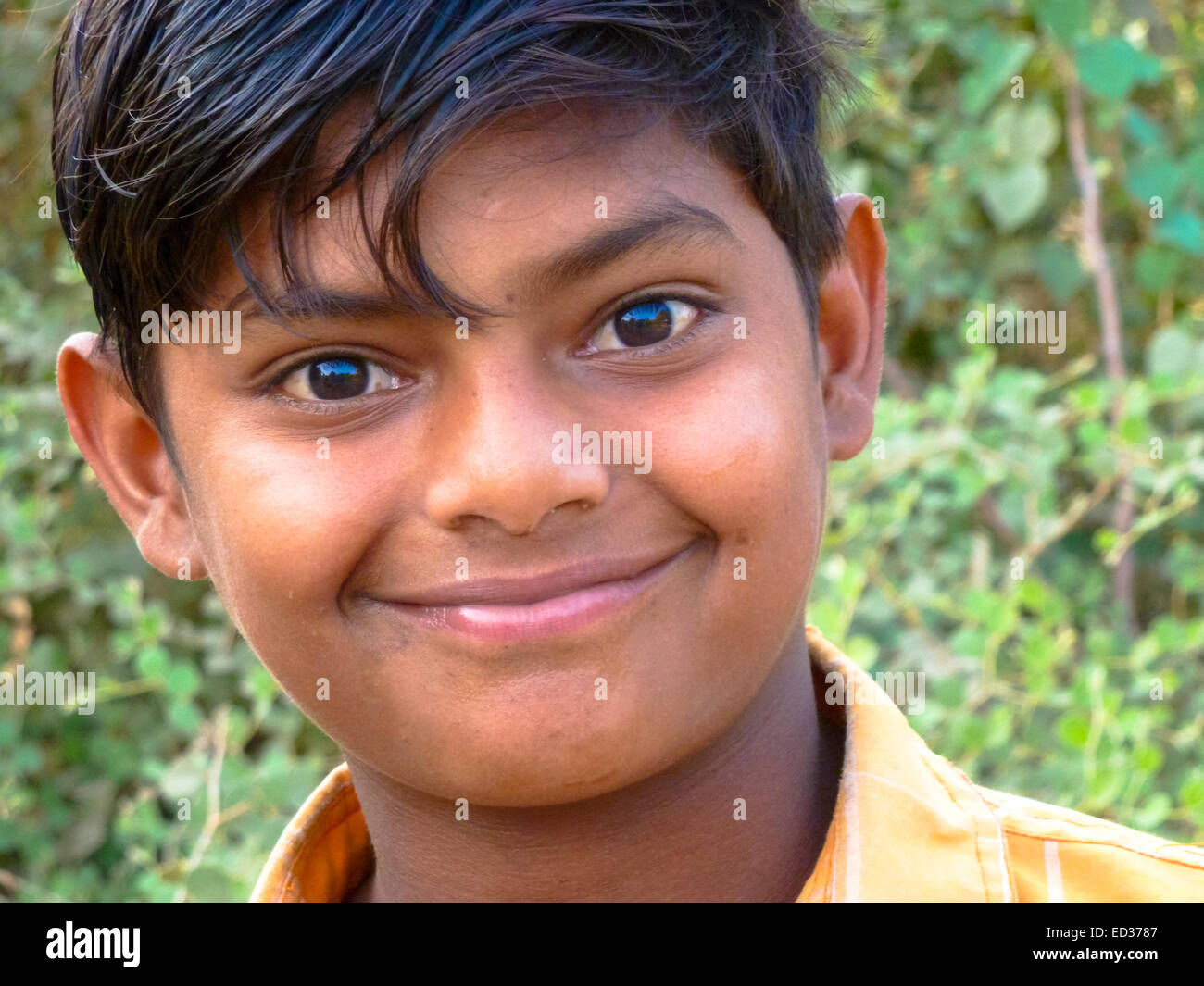 portrait of smiling boy in Palitana gujarat india Stock Photo