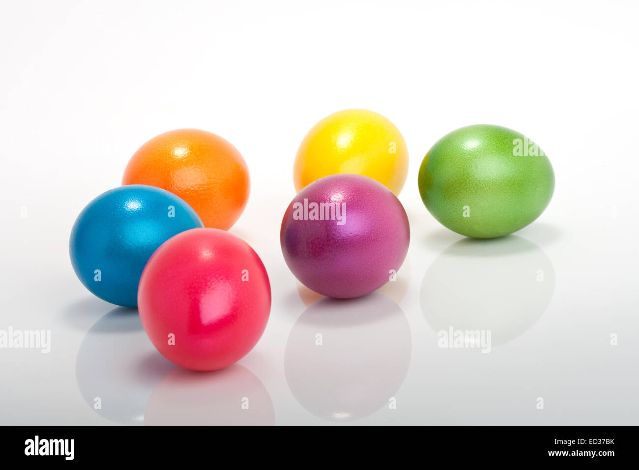 lot of colorful easter eggs isolated against white background Stock ...