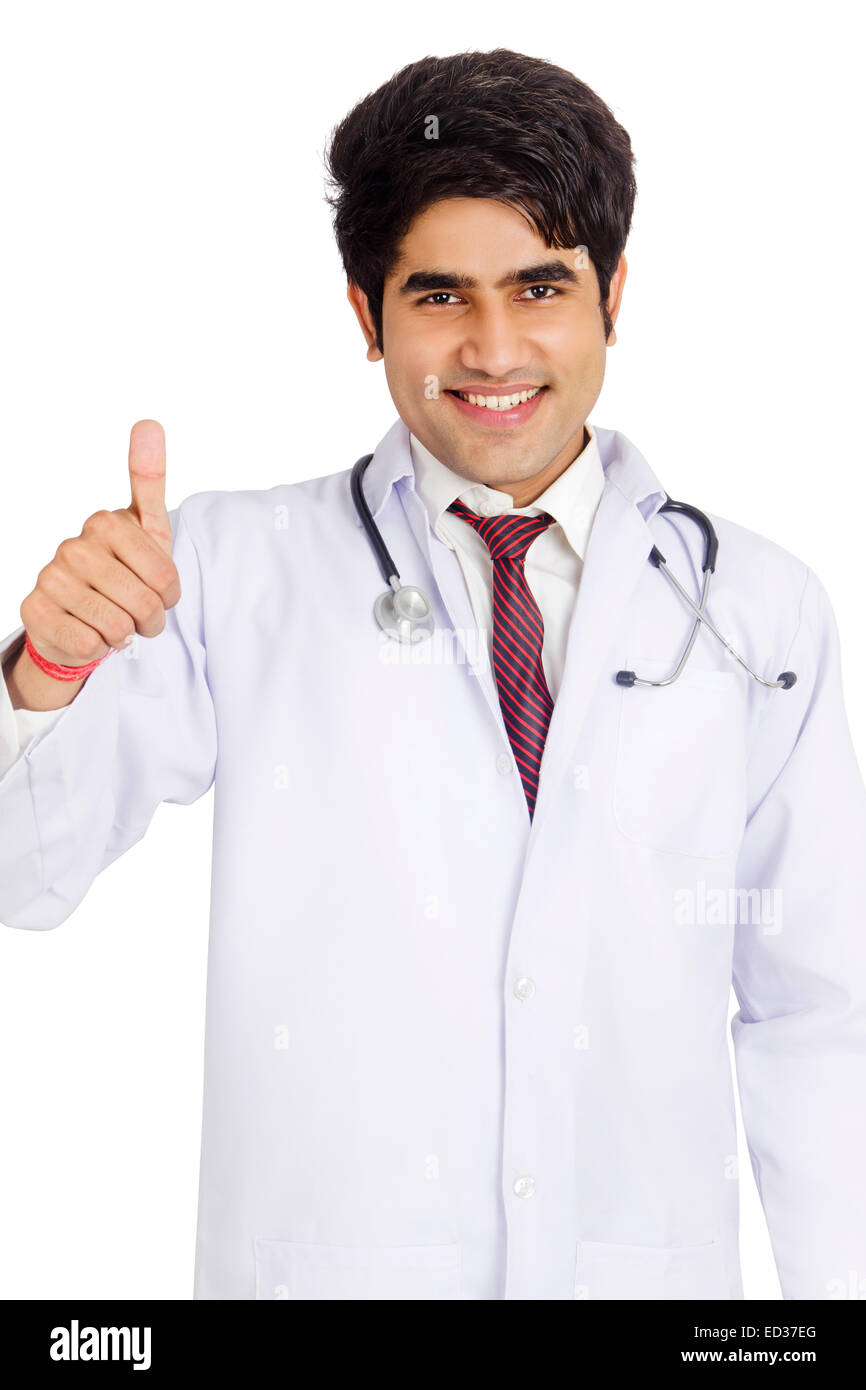 1 indian Doctor man showing Thumbs Up Stock Photo - Alamy