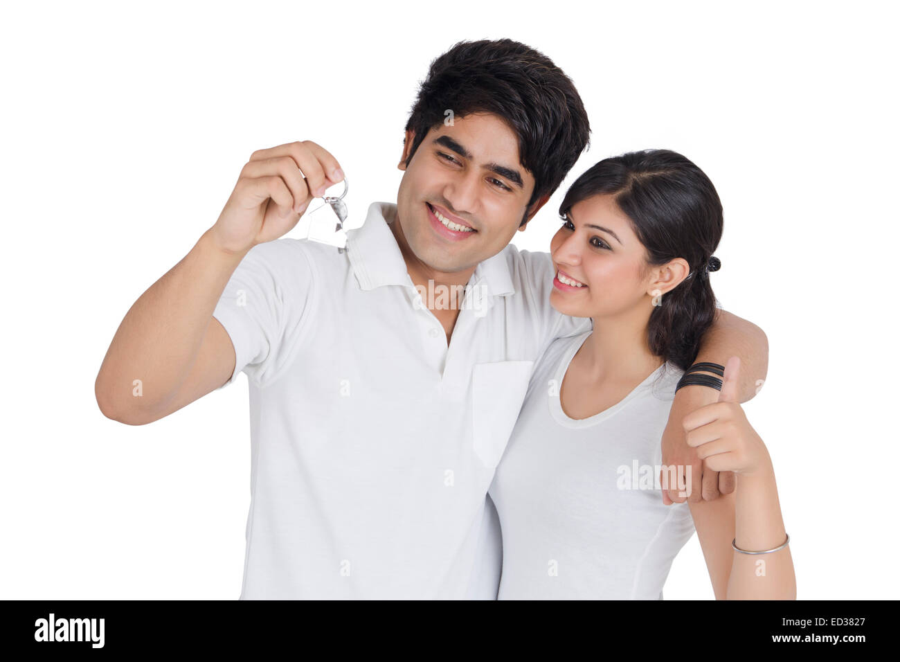 Indian couple holding house keys hi-res stock photography and images ...