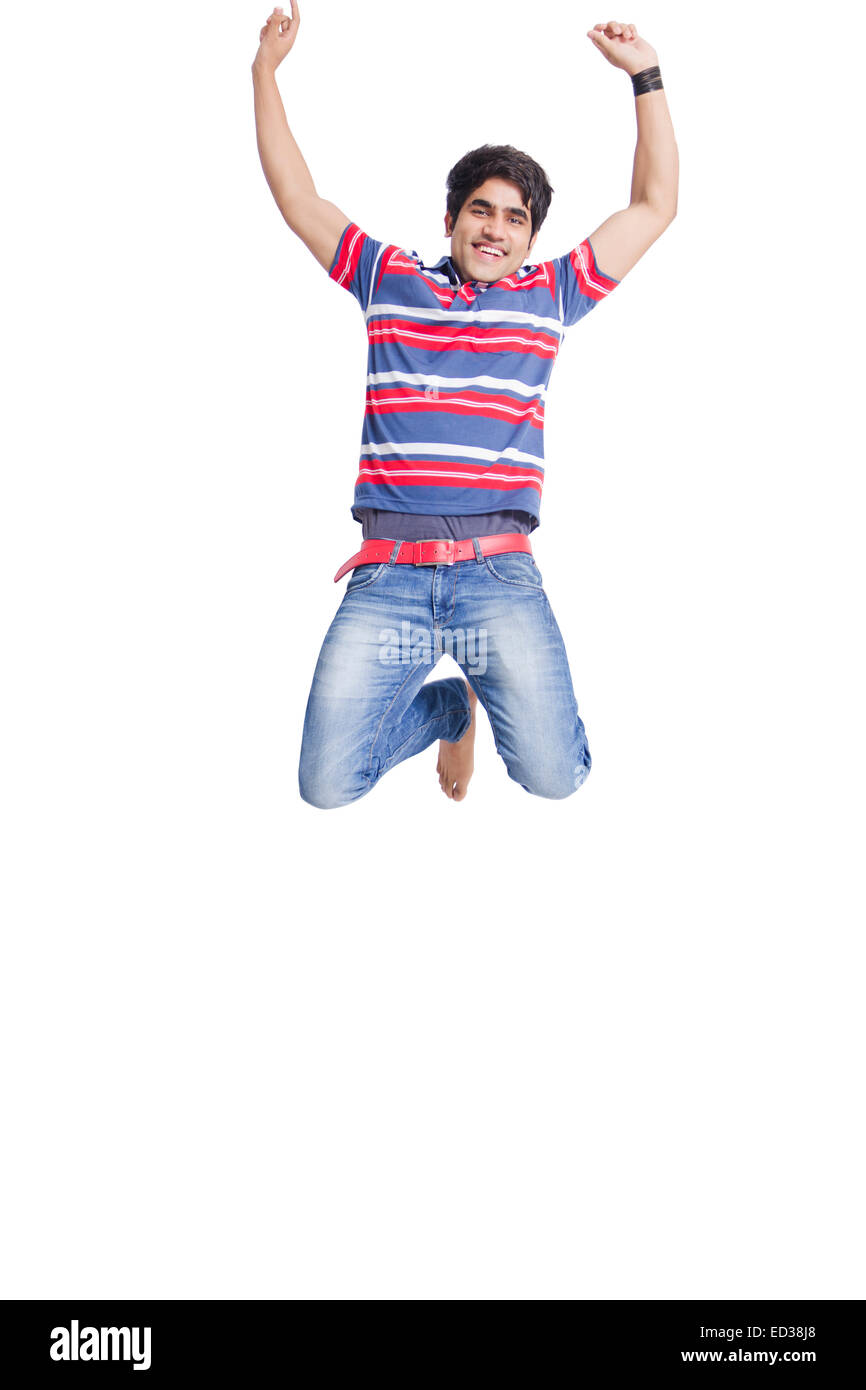 1 indian man Jumping fun Stock Photo Alamy