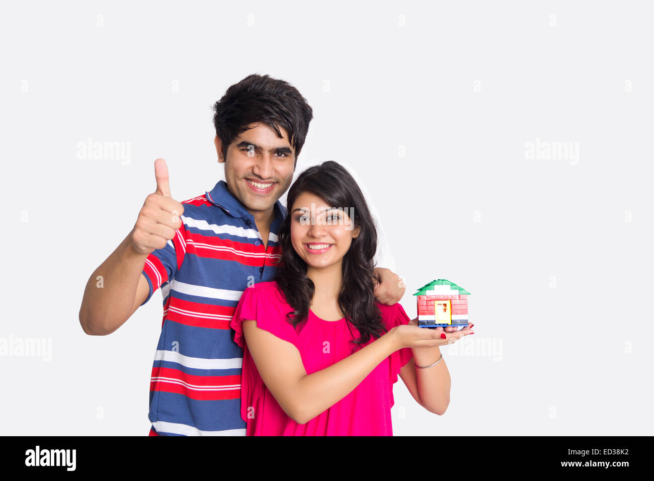 2 indian couple Dummy House showing Stock Photo Alamy