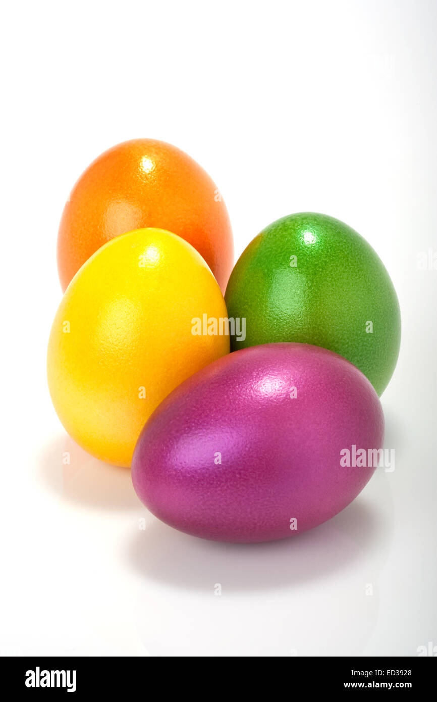lot of colorful easter eggs isolated against white background Stock ...